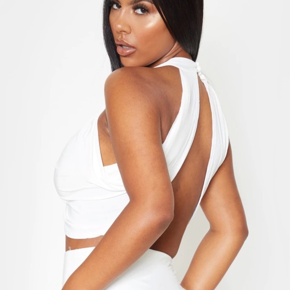 White ribbed crop tank top PLT - Picture 3 of 10